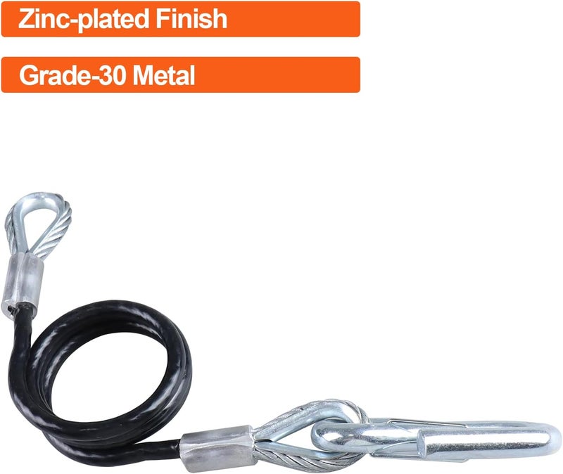 TeukRiGa 3/8"x 44" Grade 30 Steel Black Boat Trailer Safety Chain with 1 Spring Clip Hooks 7500 lbs, 1 Pcs (3/8"x 44") - Image 3